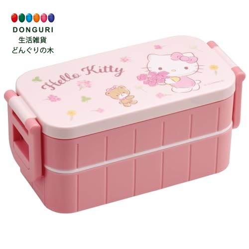 【200円クーポン】 SKATER スケーター 弁当箱 ハローキティ フラワーリース サンリオ 600ml 抗菌 2段 女性用 日本製 YZW3AG-A <スケ...