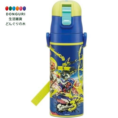[200 엔 쿠폰] SKATER 스케이터 수통 원 푸시 다이렉트 보틀 470ml 초경량 컴팩트 락 첨부 원 푸쉬 소녀 캐릭터 키즈 아이 SDC4-470ml 타입 621970 스플라툰 3 <스케이터 선물 보육원 유아