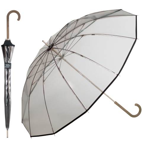 【200円クーポン】 Wpc. ワールドパーティー 2024 ビニール傘 UNISEX PLASTIC 12K UMBRELLA グレー 親骨63cm 手開き 持ち手 グリップ 木目調 透明 UX06-001-001 ＜ワールドパーティー ラッピング不可 プレゼント 入園祝い 入学祝い 雨具 かわいい おしゃれ お返し＞