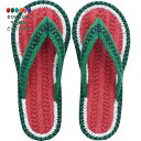 【200円クーポン】 現代百貨 Gendai Hyakka ルームシューズ コットンサンダル スイカ レディース 約23-25cm RED A553RD × 3個 <プレゼント 入園祝い 入学祝い かわいい おしゃれ お返し>