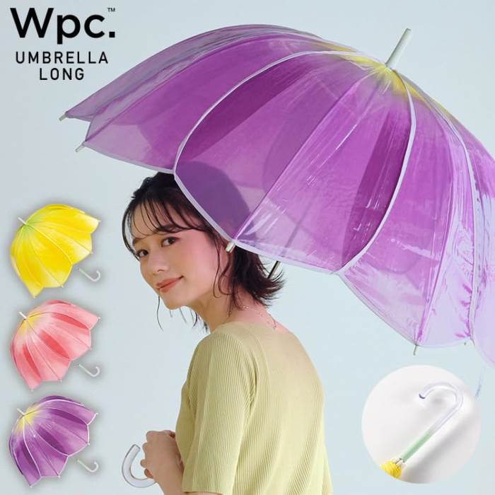 【200円クーポン】 Wpc. ワールドパーティー ビニール傘 チューリップアンブレラ イエロー 61cm レディース 長傘 PT-TU02-001 ＜ワールドパーティー 父の日 ラッピング不可 プレゼント 入園祝い 入学祝い 雨具 かわいい おしゃれ お返し＞