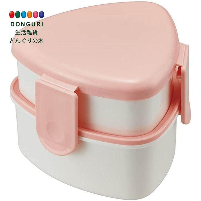 【200円クーポン】 SKATER スケーター 三角 おにぎり用 ランチボックス 2段 500ml フォーク付 ピンク 日本製 ONWT1-A <スケーター プ...