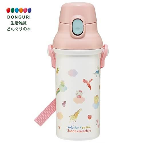 【200円クーポン】 SKATER スケーター 子供用 プラスチック 水筒 480ml 銀イオン Ag+ 抗菌 サンリオキャラクターズ x 小渕曉子 サンリオ 日本製 PSB5SANAG-A ＜スケーター プレゼント 子供 女の子 小学生 かわいい おしゃれ お返し キャラクター プラスチック＞