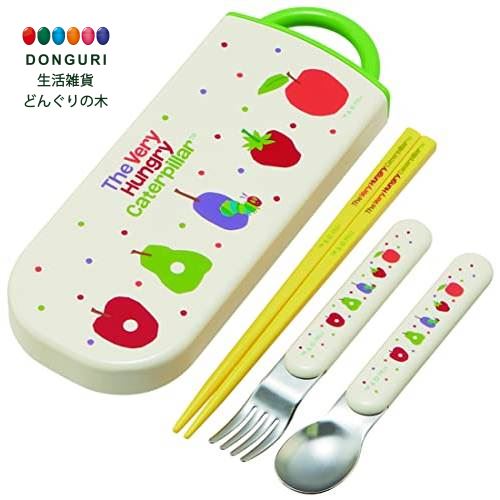 【200円クーポン】 SKATER スケーター 子供用 抗菌 トリオセット 箸 スプーン フォーク はらぺこあおむし 日本製 TACC2AG-A ＜スケーター プレゼント 入園準備 入学準備 保育園 幼稚園 小学校 子供 女の子 小学生 カトラリーセット かわいい おしゃれ お返し＞のサムネイル