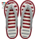 【200円クーポン】 現代百貨 ルームシューズ コットンサンダル マリンボーダー レディース 約23-25cm RED 2101-02 × 3個 <プレゼント 入園祝い 入学祝い かわいい おしゃれ お返し>
