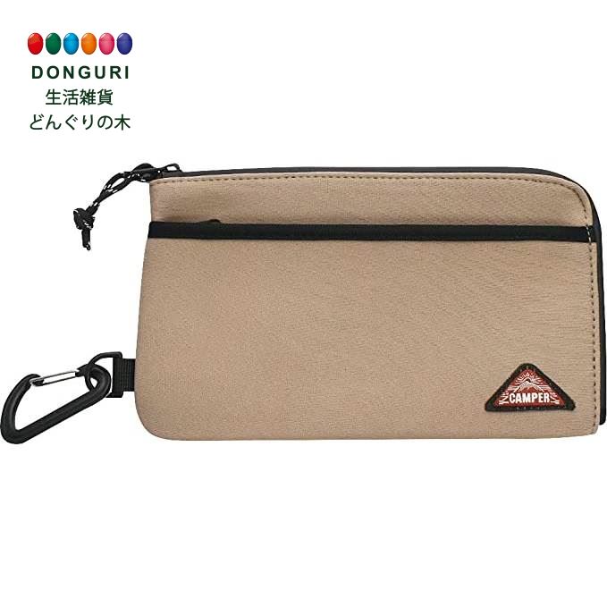 楽天生活雑貨　どんぐりの木【200円クーポン】 現代百貨 CAMPER マスクポーチ BEIGE W210×H120mm A473BE ＜父の日 プレゼント 入園祝い 入学祝い かわいい おしゃれ お返し＞