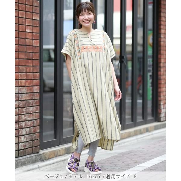 【200円クーポン】 トモコーポレーション Shanti Shanti ピーコック刺繍チュニック WEB限定 ベージュ FREE ＜トモコーポレーション 母の日 プレゼント 入園祝い 入学祝い かわいい おしゃれ お返し＞