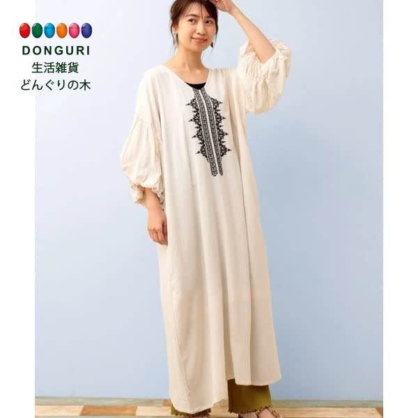 【200円クーポン】 トモコーポレーション Shanti Shanti クロスステッチ刺繍ワンピース WEB限定 ナチュラル FREE <トモコーポレーション ...