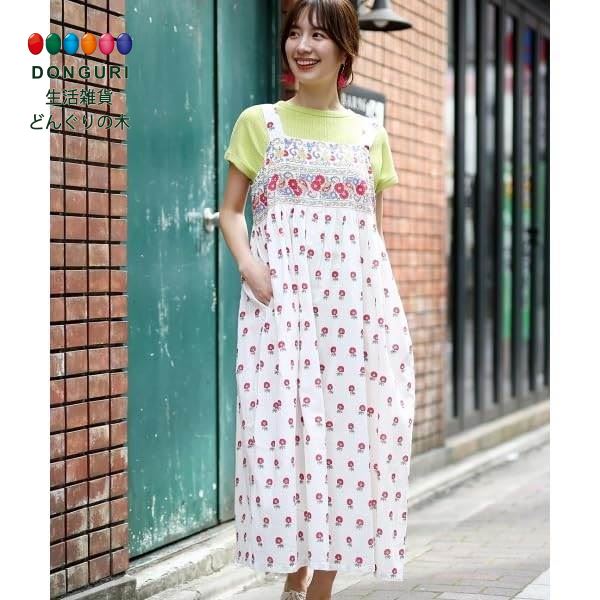 【200円クーポン】 トモコーポレーション Shanti Shanti レトロフラワー柄キャミソールワンピース WEB限定 ナチュラル FREE <トモコーポレ...