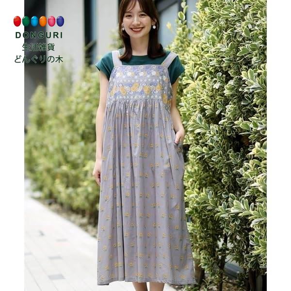 【200円クーポン】 トモコーポレーション Shanti Shanti レトロフラワー柄キャミソールワンピース WEB限定 グレー FREE <トモコーポレーシ...