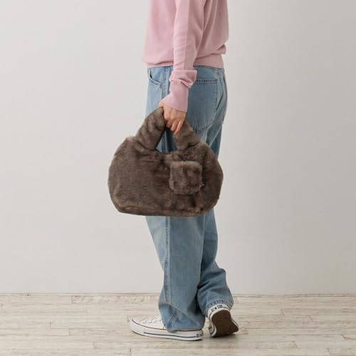 【200円クーポン】 ROOTOTE ルートート 1325 ふわふわ エコファー フェイクファー 小さめ ヨコ型 トートバッグ SN DELI FUR-blanket-A 01 ブラック ＜ルートート 父の日 レディース プレゼント 入園祝い 入学祝い かわいい おしゃれ お返し＞