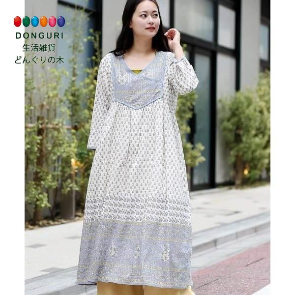 【200円クーポン】 トモコーポレーション Shanti Shanti エレガントフラワーワンピース WEB限定 ブルーグレー FREE <トモコーポレーション...