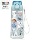 【200円クーポン】 SKATER スケーター プッシュ式 ストロー クリア ボトル 水筒 630ml 子ども用 ストラップ付 ディズニー アナと雪の女王 女の...