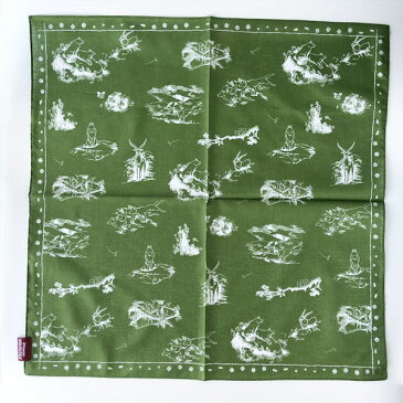 【8/18〜8/31●全品ポイント10倍!(エントリー要)】メール便OK ジブリ グッズ もののけ姫 共に生きるものたち バンダナ 松葉 スタジオジブリ ギフト ばんだな はんかち モノノケ