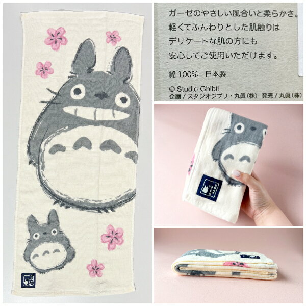 ジブリ となりのトトロ グッズ 春風とトトロ フェイスタオル(2024) スタジオジブリ ギフト キャラクター