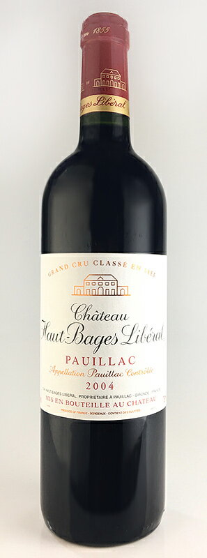 シャトー・オー・バージュ・リベラル [2004] AOC・ポイヤック メドック格付第5級 Chateau Haut Bages Liberal [2004] AOC Pauillac /赤/