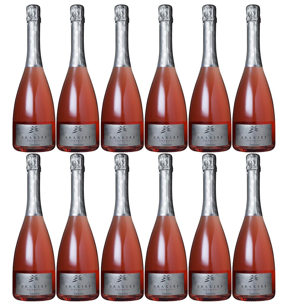 [12本セット] アカキーズ スパークリング ロゼ (キリ ヤーニ)　Akakies Sparkling Rose (Kir Yianni)　ギリシャ ノーザン グリース マケドニア PDOアミンデオン ロゼ 750ml×12本