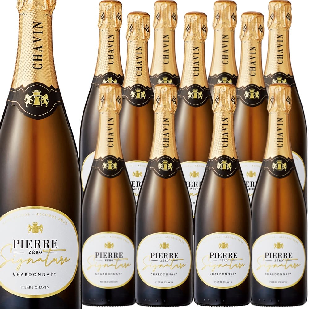 [12本セット] ピエール・ゼロ・シニャチュール (ピエール・シャヴァン)　Pierre Zero Signature (Domaines Pierre Chavin)　フランス 白 辛口 スパークリングワイン 泡 ノンアルコール 清涼飲料水 ブドウジュース 750ml