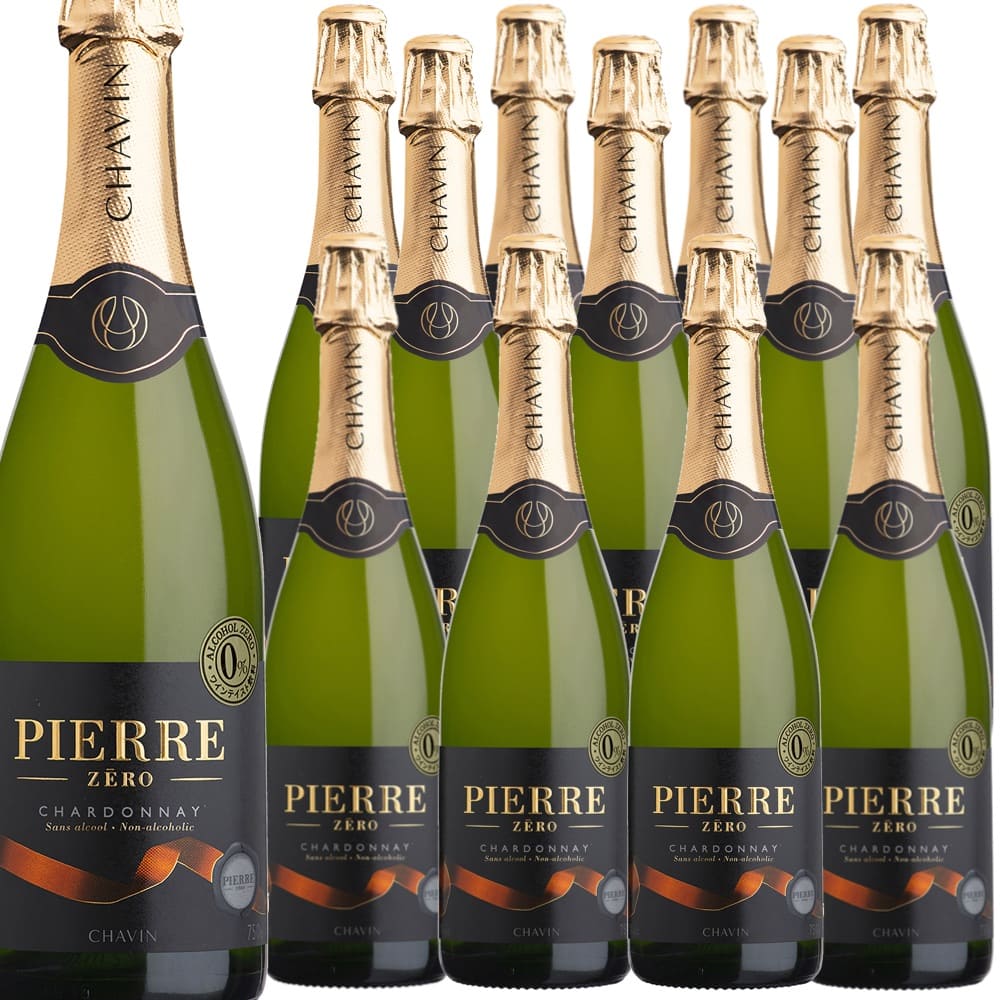 [12本セット] ピエール・ゼロ ブラン・ド・ブラン (ピエール・シャヴァン)　Pierre Zero Blanc de Blancs (Domaines Pierre Chavin)　フランス 白 辛口 スパークリングワイン 泡 ノンアルコール 清涼飲料水 ブドウジュース 750ml