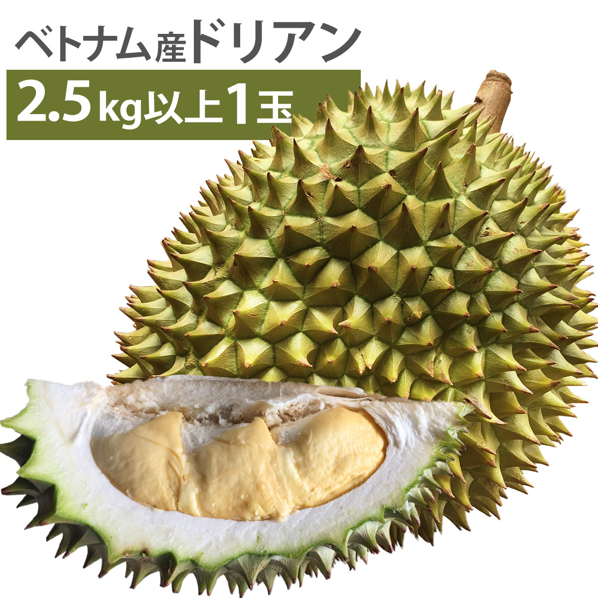 {毎週入荷｝ ベトナム産 ドリアン XLサイズ 1玉 2.5kg以上 生鮮 生 生ドリアン 送料無料 durian RI6種 または モントーン種 など