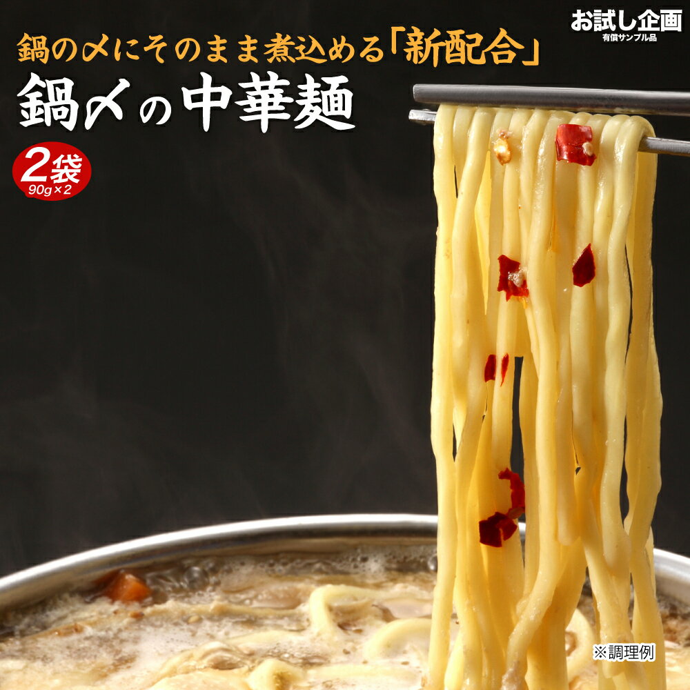 送料無料 鍋締めラーメン 2袋（90g×2） ポイント消化 