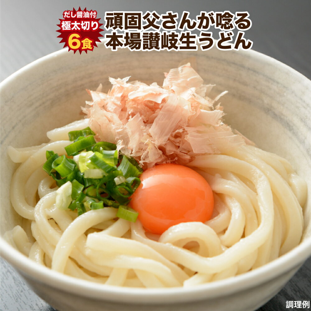 送料無料 本場生讃岐うどん 専用醤油付セット【極太麺】 6人前 (300g×2袋) 送料無料 讃岐うどん 生うどん しょうゆうどん だし醤油 鎌田醤油 国産小麦 生麺 人気 贈り物 手土産 お土産 お礼 敬老の日 ポイント利用