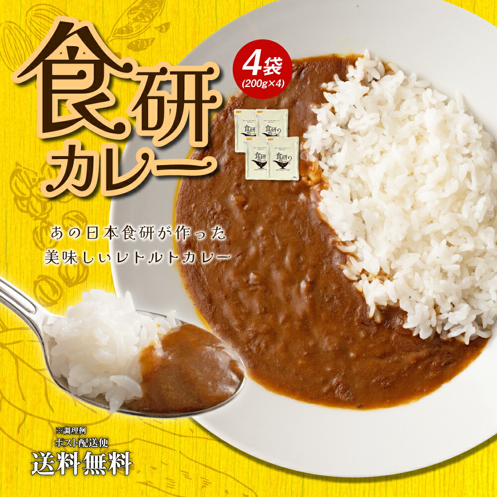 送料無料 食研カレー 4食(200g×4)　日本食研　中辛 レトルトカレー ポイント消化 送料無 食品 お試し ポイント消費 …