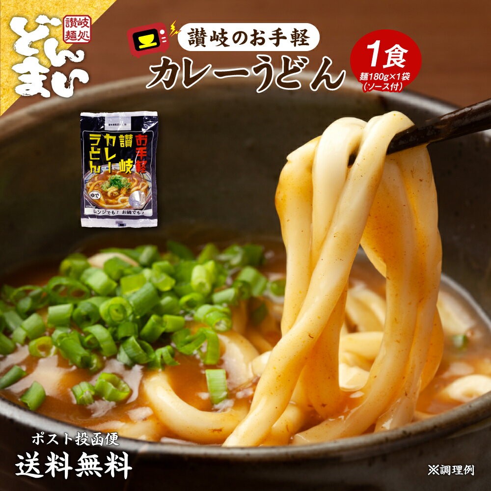 送料無料 讃岐のカレーうどん1食 カレーソース付き ゆでうどん 長期保存 食品 讃岐うどん ポイント消化 お試し 取り寄せ ご当地グルメ お試し