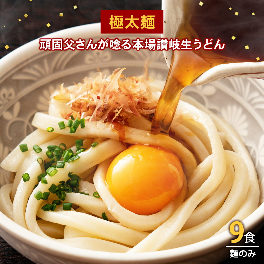 【1,000円ぽっきり！さらにポイント20倍】送料無料 頑固父さんが唸る讃岐生うどん9食セット 【極太麺】 (麺300g×3袋 ) 麺のみ 香川県 産地直送 お試し ポイント消化 送料無 お取り寄せ 在庫処分 フード おすすめ グルメ食品 人気 ポスト投函 ポイント利用