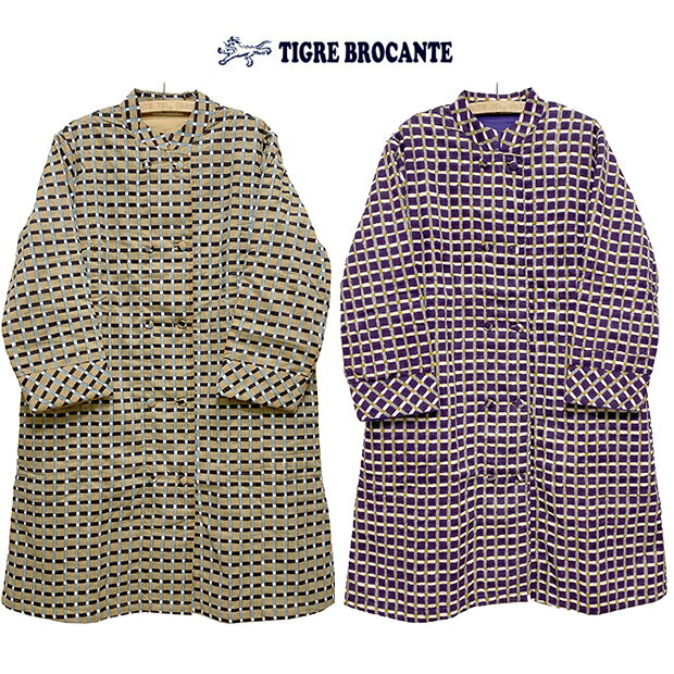 TIGRE BROCANTE ティグルブロカンテブロックチェックチャイナキルトコートサイズ：Ladies F(one size)本品はポイント＋9倍です！