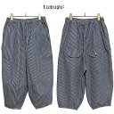 本品はポイント+4倍です!tumugu ツムグ10ozヒッコリーデニム ティンカーパンツカラー:9C/STRIPEサイズ:F