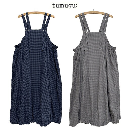 本品はポイント+4倍です!tumugu ツムグシャーリングチェックバルーンキャミワンピースサイズ:F 本品はポイント+4倍です!tumugu ツムグシャーリングチェックバルーンキャミワンピースサイズ:F