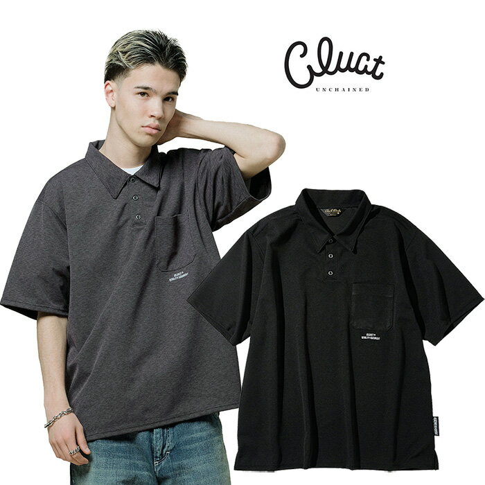 SALE・30%OFF【セール】 CLUCT[クラクト] UNION [POLO SHIRTS S/S] アートロゴ刺繍ルーズフィットドラ..