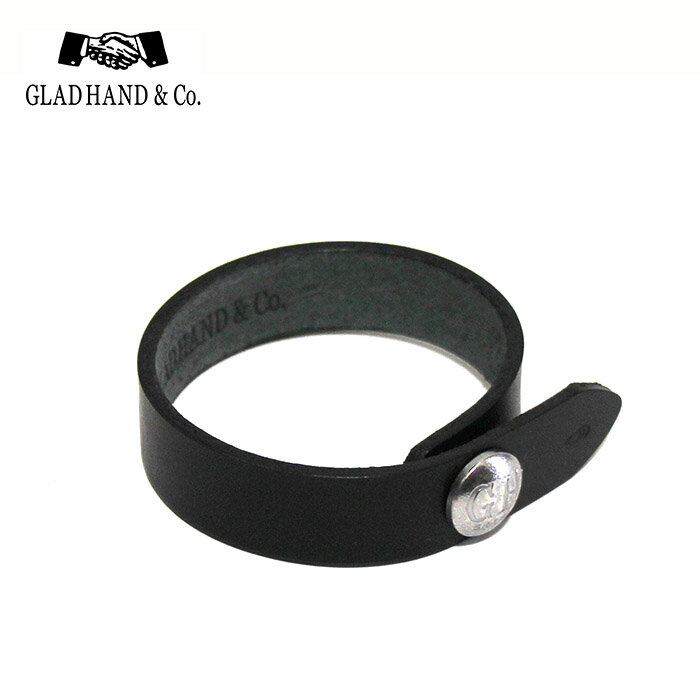 GLADHAND[グラッドハンド]- LEATHER BRACELET -牛革製ブレスレットサイズ：ワンサイズ(約19.5cm)　カラー：ブラック