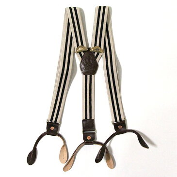 GLAD HAND & Co.(グラッドハンド)GH - SUSPENDERサスペンダーSIZE：FREE COLOR：IVORY x BLACK