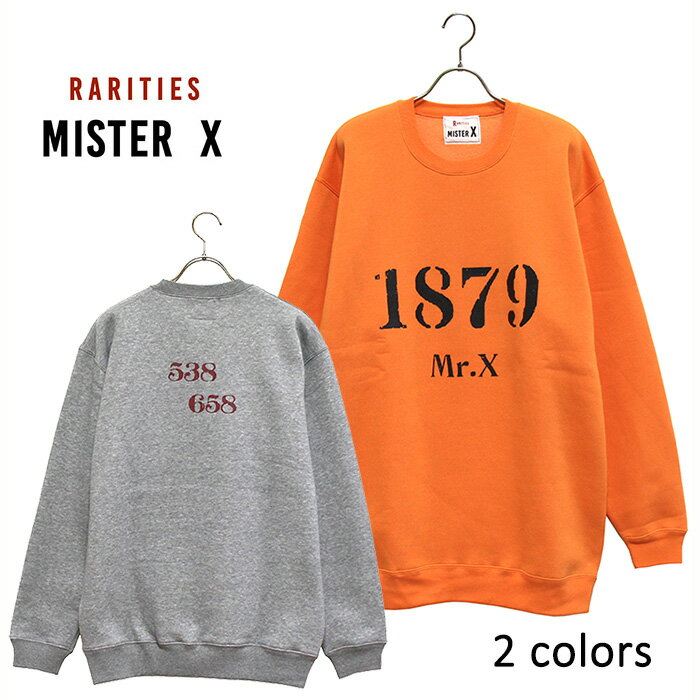 MISTER X 1879 SWEAT SHIRT グラフィックロゴプリントクルーネックスウェットシャツ(裏起毛トレーナー)本品はポイント＋9倍です！