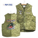 POP EYES [|bvACY] - POPSVILLE 65 LINER VEST - A[g[NhJLeBOCi[xXgCOLOUR:OLIVE SIZE:ONE SIZE[K戵i]