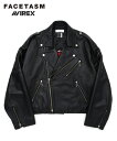 アヴィレックス FACETASM ファセッタズム ジャケット メンズ FACETASM×AVIREX ZIP RIDERS JACKET ブラック SRO-JK-M11 トップス アウター ライダースジャケット ファスナー ジップ シープスキン