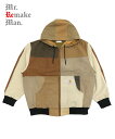 Mr.Remake Man ミスター リメイクマン メンズ パーカー DUCK PW PARKA ブラウン A M-2308663 リメイク パッチワーク ダック フーディー ヴィンテージ ジップ 長袖