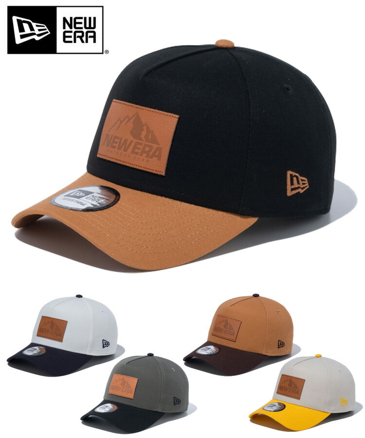 NEW ERA ニューエラ キャップ 9FORTY A-Frame Duck Canvas ダックキャンバス レザーパッチ 5カラー 14110122 サイズ調整 スナップバック アジャスター ロゴ ダックキャンバス