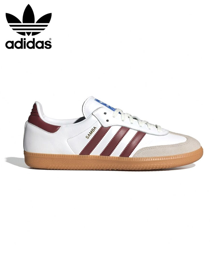 アディダス adidas サンバ SAMBA OG IF3813 スニーカー レディース シューズ ローカット ホワイト オフホワイト レッド カレッジバーガンディ 新作｜国内正規品 2024SS ロゴ 靴 くつ 韓国ファ…