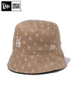 NEW ERA ニューエラ ハット バケット01 セーラーブリム Sailor Brim MLB Jacquard ロサンゼルス・ドジャース カーキ×クローム 14109618 帽子 ロゴ 刺繍 バケットハット