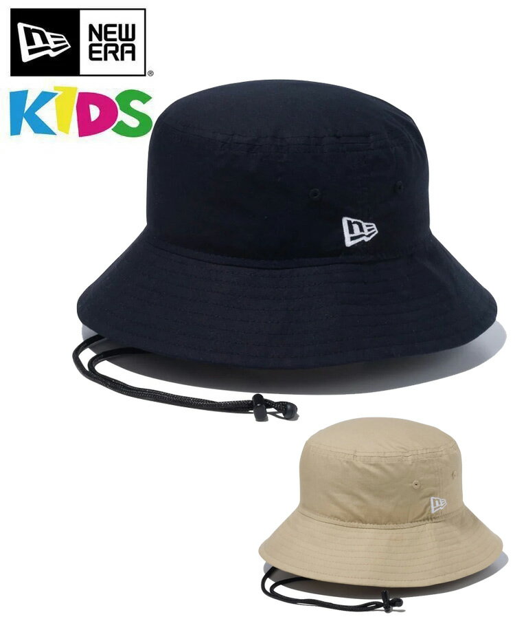 NEW ERA ニューエラ キッズ ハット Kid's Youth アドベンチャー ライト Typewriter タイプライター ベーシック ブラック ベージュ 14112002 14112003 帽子 CAP ユースサイズ アウトドア ロゴ