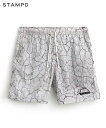 STAMPD スタンプド メンズ ショーツ CRACKED SAND TRUNK クラックサンドプリント SLA-M3337SH ハーフパンツ ショートパンツ ボトムス 総柄 アクティブパンツ レジャー スイムショーツ 父の日 ギフト