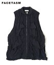 FACETASM ファセッタズム ベスト メンズ PATCHWORK VEST ネイビー NAT-JK-M03 ライトアウター レイヤード パッチワーク ミリタ...