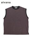 alvana アルヴァナ メンズ ノースリーブ NARROW BORDER NO SLEEVE TEE SHIRTS アース×インクブラック ALV-00125 トップス シンプル ベーシック レディース ユニセックス(4)