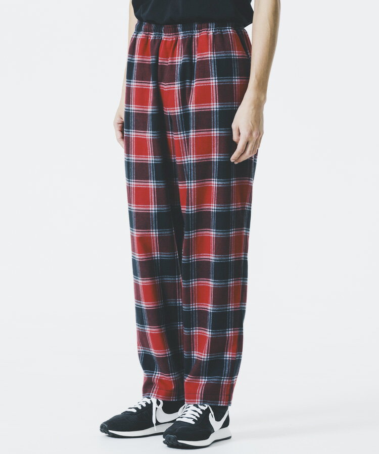 ROTTWEILER ロットワイラー メンズ パンツ R9 NEL CHECK PANTS レッド RW25S0312 ボトムス チェックパンツ テーパードパンツ アメカジ ロック ストリート