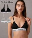 Calvin Klein カルバンクライン ウィメンズ ブラレット Icon Cotton Modal トライアングルブラ QF3785AD 下着 アンダーウェア ロゴ スポーティー ブラック グレー レディース 人気