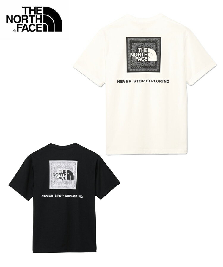 THE NORTH FACE ノース フェイス トップス Tシャツ メンズ S/S Bandana Square Logo Tee NT32446 ショートスリーブ バンダナ スクエア ロゴティー コットン クルーネック 長袖 ロゴ 吸汗 速乾｜レディース ユニセックス 正規品 2025 新作 キャンプ アウトドア