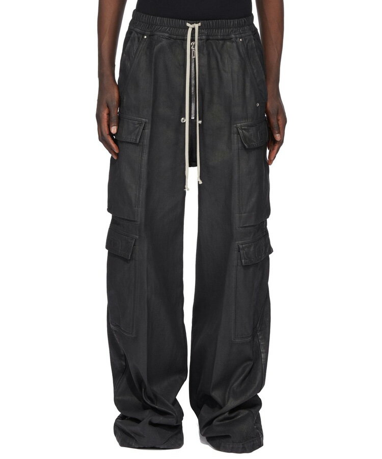 DRKSHDW ダークシャドウ メンズ パンツ DOUBLE CARGO JUMBO BELAS ブラックワックス DU02E7398 BW ボトムス デニム カーゴパンツ ワイドレグ カーゴ ドローストリング フラップポケット ワックス